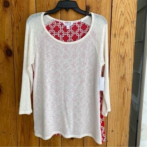 Charming Charlie Sheer Tunic Blouse Shirt NWT